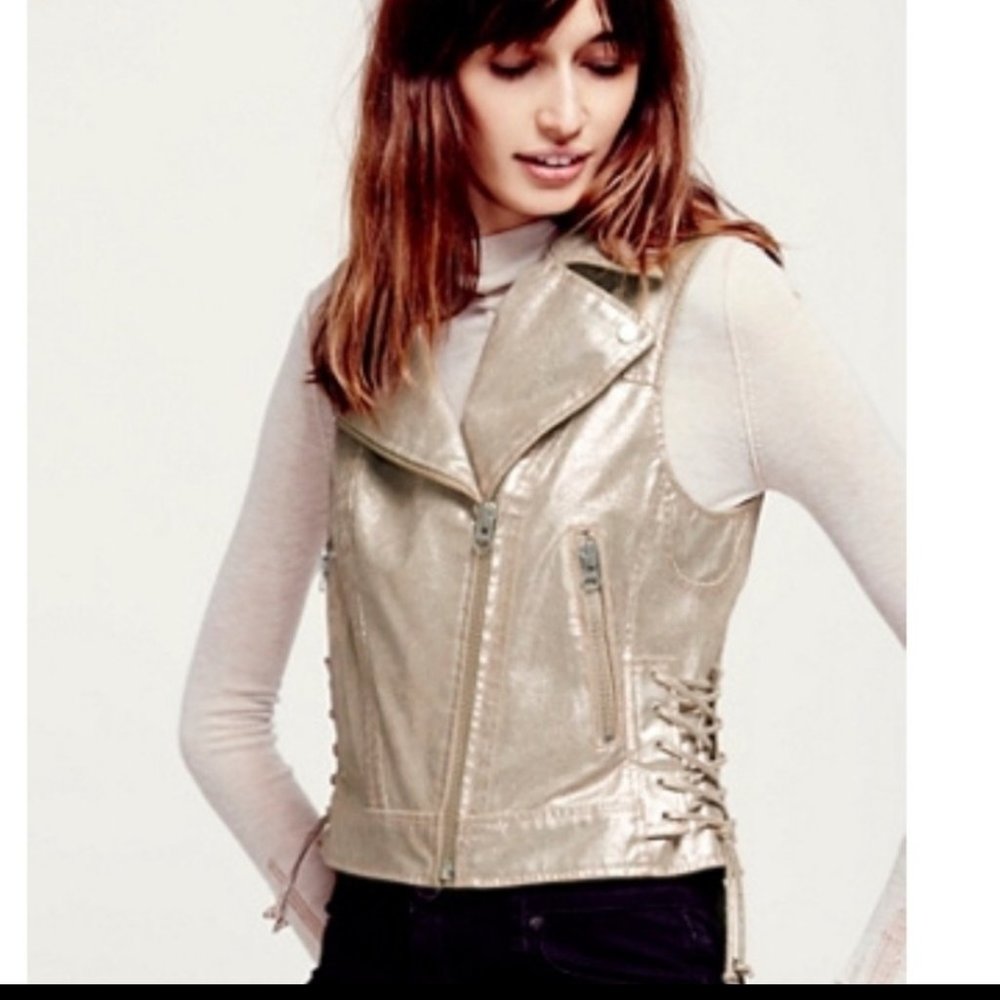 Free People rose gold vest